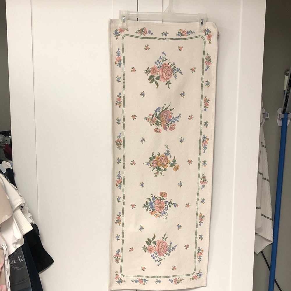 Floral Embroidered Table Runner